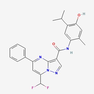 7-(difluoromethyl)-N-[4-hydroxy-2-methyl-5-(propan-2-yl)phenyl]-5-phenylpyrazolo[1,5-a]pyrimidine-3-carboxamide