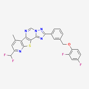 13-(difluoromethyl)-4-[3-[(2,4-difluorophenoxy)methyl]phenyl]-11-methyl-16-thia-3,5,6,8,14-pentazatetracyclo[7.7.0.02,6.010,15]hexadeca-1(9),2,4,7,10(15),11,13-heptaene