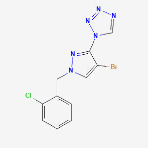 molecular formula C11H8BrClN6 B10956276 1-[4-bromo-1-(2-chlorobenzyl)-1H-pyrazol-3-yl]-1H-tetrazole 