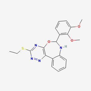 molecular formula C20H20N4O3S B10956336 6-(2,3-Dimethoxyphenyl)-3-(ethylsulfanyl)-6,7-dihydro[1,2,4]triazino[5,6-d][3,1]benzoxazepine 