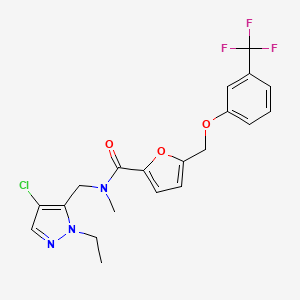 N-[(4-chloro-1-ethyl-1H-pyrazol-5-yl)methyl]-N-methyl-5-{[3-(trifluoromethyl)phenoxy]methyl}furan-2-carboxamide