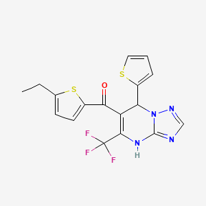 (5-Ethylthiophen-2-yl)[7-(thiophen-2-yl)-5-(trifluoromethyl)-4,7-dihydro[1,2,4]triazolo[1,5-a]pyrimidin-6-yl]methanone