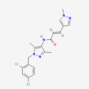 molecular formula C19H19Cl2N5O B10956396 (2E)-N-[1-(2,4-dichlorobenzyl)-3,5-dimethyl-1H-pyrazol-4-yl]-3-(1-methyl-1H-pyrazol-4-yl)prop-2-enamide 