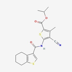 Propan-2-yl 4-cyano-3-methyl-5-[(4,5,6,7-tetrahydro-1-benzothiophen-3-ylcarbonyl)amino]thiophene-2-carboxylate