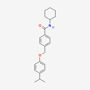 molecular formula C23H29NO2 B10956462 N-cyclohexyl-4-{[4-(propan-2-yl)phenoxy]methyl}benzamide 