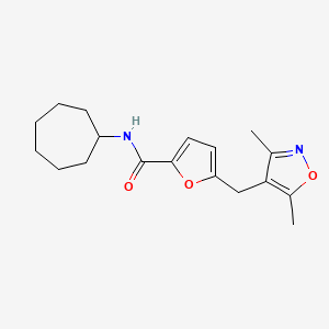 N-cycloheptyl-5-[(3,5-dimethyl-1,2-oxazol-4-yl)methyl]furan-2-carboxamide