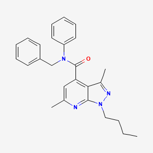 N-benzyl-1-butyl-3,6-dimethyl-N-phenyl-1H-pyrazolo[3,4-b]pyridine-4-carboxamide