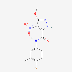 molecular formula C12H11BrN4O4 B10956494 N-(4-bromo-3-methylphenyl)-3-methoxy-4-nitro-1H-pyrazole-5-carboxamide 