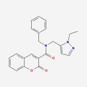 molecular formula C23H21N3O3 B10956495 N-benzyl-N-[(1-ethyl-1H-pyrazol-5-yl)methyl]-2-oxo-2H-chromene-3-carboxamide 