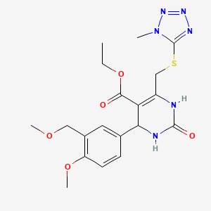 ethyl 4-[4-methoxy-3-(methoxymethyl)phenyl]-6-{[(1-methyl-1H-tetrazol-5-yl)sulfanyl]methyl}-2-oxo-1,2,3,4-tetrahydropyrimidine-5-carboxylate