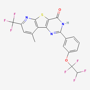 13-methyl-4-[3-(1,1,2,2-tetrafluoroethoxy)phenyl]-11-(trifluoromethyl)-8-thia-3,5,10-triazatricyclo[7.4.0.02,7]trideca-1(9),2(7),3,10,12-pentaen-6-one