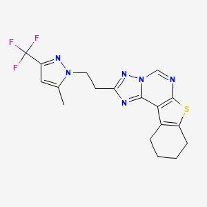 2-{2-[5-methyl-3-(trifluoromethyl)-1H-pyrazol-1-yl]ethyl}-8,9,10,11-tetrahydro[1]benzothieno[3,2-e][1,2,4]triazolo[1,5-c]pyrimidine