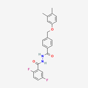 molecular formula C23H20F2N2O3 B10956513 N'-({4-[(3,4-dimethylphenoxy)methyl]phenyl}carbonyl)-2,5-difluorobenzohydrazide 