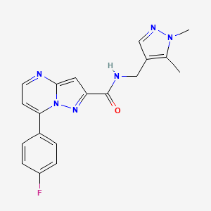 N-[(1,5-dimethyl-1H-pyrazol-4-yl)methyl]-7-(4-fluorophenyl)pyrazolo[1,5-a]pyrimidine-2-carboxamide