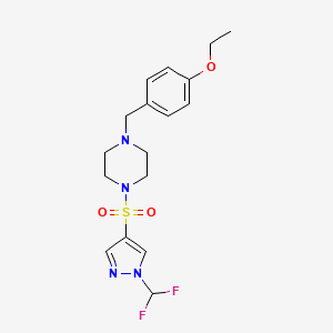 molecular formula C17H22F2N4O3S B10956516 1-{[1-(difluoromethyl)-1H-pyrazol-4-yl]sulfonyl}-4-(4-ethoxybenzyl)piperazine 