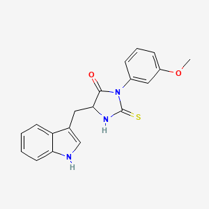 molecular formula C19H17N3O2S B10956523 5-(1H-indol-3-ylmethyl)-3-(3-methoxyphenyl)-2-sulfanylideneimidazolidin-4-one 