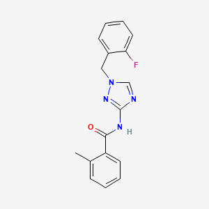 molecular formula C17H15FN4O B10956524 N-[1-(2-fluorobenzyl)-1H-1,2,4-triazol-3-yl]-2-methylbenzamide 