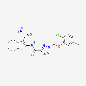 N-(3-carbamoyl-4,5,6,7-tetrahydro-1-benzothiophen-2-yl)-1-[(2-chloro-5-methylphenoxy)methyl]-1H-pyrazole-3-carboxamide