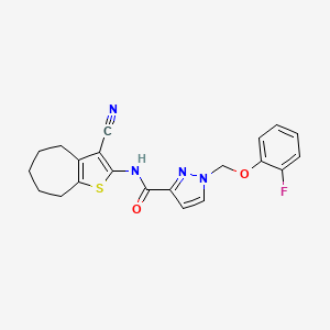 N-(3-cyano-5,6,7,8-tetrahydro-4H-cyclohepta[b]thiophen-2-yl)-1-[(2-fluorophenoxy)methyl]-1H-pyrazole-3-carboxamide