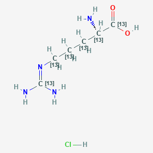 molecular formula C6H15ClN4O2 B109566 (2S)-2-amino-5-(diamino(113C)methylideneamino)(1,2,3,4,5-13C5)pentanoic acid;hydrochloride CAS No. 201740-91-2