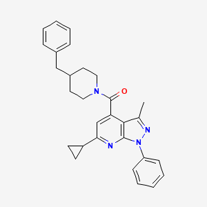 molecular formula C29H30N4O B10956607 (4-benzylpiperidin-1-yl)(6-cyclopropyl-3-methyl-1-phenyl-1H-pyrazolo[3,4-b]pyridin-4-yl)methanone 