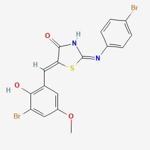 molecular formula C17H12Br2N2O3S B10956624 (5Z)-2-(4-bromoanilino)-5-[(3-bromo-2-hydroxy-5-methoxyphenyl)methylidene]-1,3-thiazol-4-one 