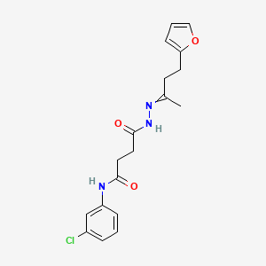 N-(3-chlorophenyl)-4-{2-[4-(furan-2-yl)butan-2-ylidene]hydrazinyl}-4-oxobutanamide