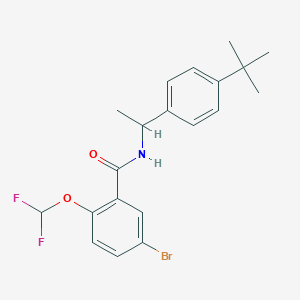 molecular formula C20H22BrF2NO2 B10956640 5-bromo-N-[1-(4-tert-butylphenyl)ethyl]-2-(difluoromethoxy)benzamide 