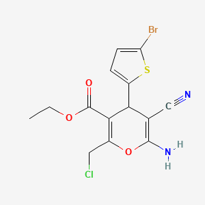 ethyl 6-amino-4-(5-bromothiophen-2-yl)-2-(chloromethyl)-5-cyano-4H-pyran-3-carboxylate