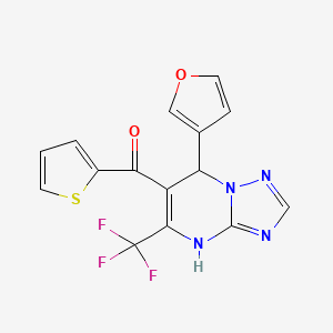 [7-(Furan-3-yl)-5-(trifluoromethyl)-4,7-dihydro[1,2,4]triazolo[1,5-a]pyrimidin-6-yl](thiophen-2-yl)methanone