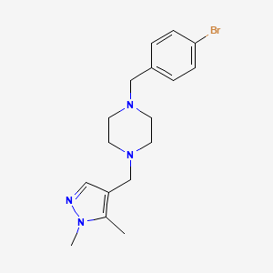 1-(4-bromobenzyl)-4-[(1,5-dimethyl-1H-pyrazol-4-yl)methyl]piperazine