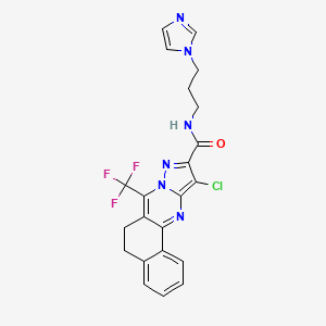 11-chloro-N-[3-(1H-imidazol-1-yl)propyl]-7-(trifluoromethyl)-5,6-dihydrobenzo[h]pyrazolo[5,1-b]quinazoline-10-carboxamide