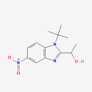 molecular formula C13H17N3O3 B10956694 1-(1-tert-butyl-5-nitro-1H-benzimidazol-2-yl)ethanol 