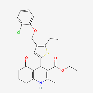 Ethyl 4-{4-[(2-chlorophenoxy)methyl]-5-ethylthiophen-2-yl}-2-methyl-5-oxo-1,4,5,6,7,8-hexahydroquinoline-3-carboxylate