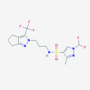 1-(difluoromethyl)-3-methyl-N-{3-[3-(trifluoromethyl)-5,6-dihydrocyclopenta[c]pyrazol-2(4H)-yl]propyl}-1H-pyrazole-4-sulfonamide