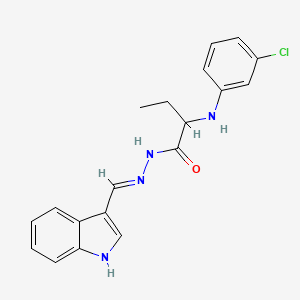 molecular formula C19H19ClN4O B10956715 2-[(3-chlorophenyl)amino]-N'-[(E)-1H-indol-3-ylmethylidene]butanehydrazide 