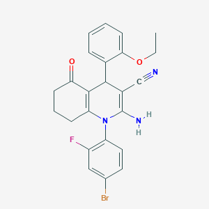 2-Amino-1-(4-bromo-2-fluorophenyl)-4-(2-ethoxyphenyl)-5-oxo-1,4,5,6,7,8-hexahydro-3-quinolinecarbonitrile