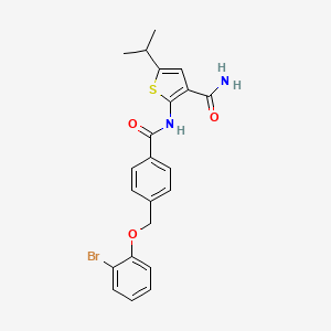 2-[({4-[(2-Bromophenoxy)methyl]phenyl}carbonyl)amino]-5-(propan-2-yl)thiophene-3-carboxamide