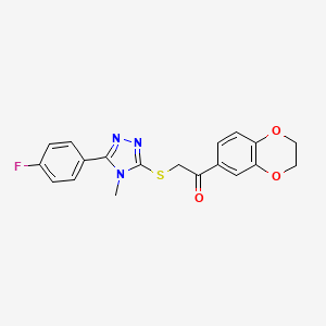 1-(2,3-dihydro-1,4-benzodioxin-6-yl)-2-{[5-(4-fluorophenyl)-4-methyl-4H-1,2,4-triazol-3-yl]sulfanyl}ethanone