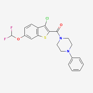 molecular formula C20H17ClF2N2O2S B10956790 [3-Chloro-6-(difluoromethoxy)-1-benzothiophen-2-yl](4-phenylpiperazin-1-yl)methanone 