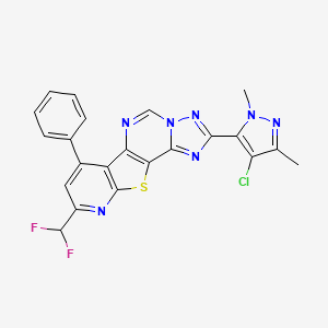 4-(4-chloro-2,5-dimethylpyrazol-3-yl)-13-(difluoromethyl)-11-phenyl-16-thia-3,5,6,8,14-pentazatetracyclo[7.7.0.02,6.010,15]hexadeca-1(9),2,4,7,10(15),11,13-heptaene