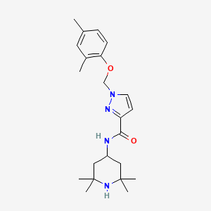 molecular formula C22H32N4O2 B10956812 1-[(2,4-dimethylphenoxy)methyl]-N-(2,2,6,6-tetramethylpiperidin-4-yl)-1H-pyrazole-3-carboxamide 