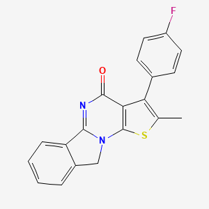 5-(4-fluorophenyl)-4-methyl-3-thia-1,8-diazatetracyclo[7.7.0.02,6.010,15]hexadeca-2(6),4,8,10,12,14-hexaen-7-one