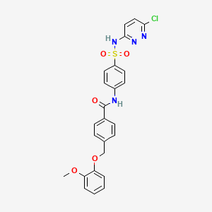 molecular formula C25H21ClN4O5S B10956846 N-{4-[(6-chloropyridazin-3-yl)sulfamoyl]phenyl}-4-[(2-methoxyphenoxy)methyl]benzamide 