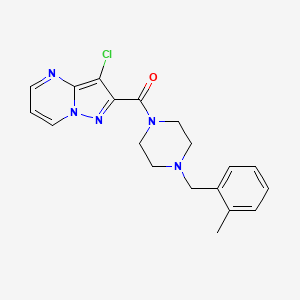 molecular formula C19H20ClN5O B10956857 (3-Chloropyrazolo[1,5-a]pyrimidin-2-yl)[4-(2-methylbenzyl)piperazin-1-yl]methanone 