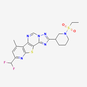 13-(difluoromethyl)-4-(1-ethylsulfonylpiperidin-3-yl)-11-methyl-16-thia-3,5,6,8,14-pentazatetracyclo[7.7.0.02,6.010,15]hexadeca-1(9),2,4,7,10(15),11,13-heptaene