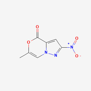 molecular formula C7H5N3O4 B10956872 6-methyl-2-nitro-4H-pyrazolo[5,1-c][1,4]oxazin-4-one 