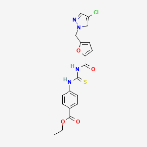 ethyl 4-{[({5-[(4-chloro-1H-pyrazol-1-yl)methyl]furan-2-yl}carbonyl)carbamothioyl]amino}benzoate