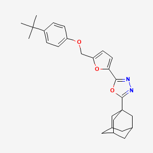 {5-[5-(1-Adamantyl)-1,3,4-oxadiazol-2-YL]-2-furyl}methyl [4-(tert-butyl)phenyl] ether