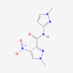 molecular formula C9H10N6O3 B10956897 1-methyl-N-(1-methyl-1H-pyrazol-3-yl)-4-nitro-1H-pyrazole-3-carboxamide 